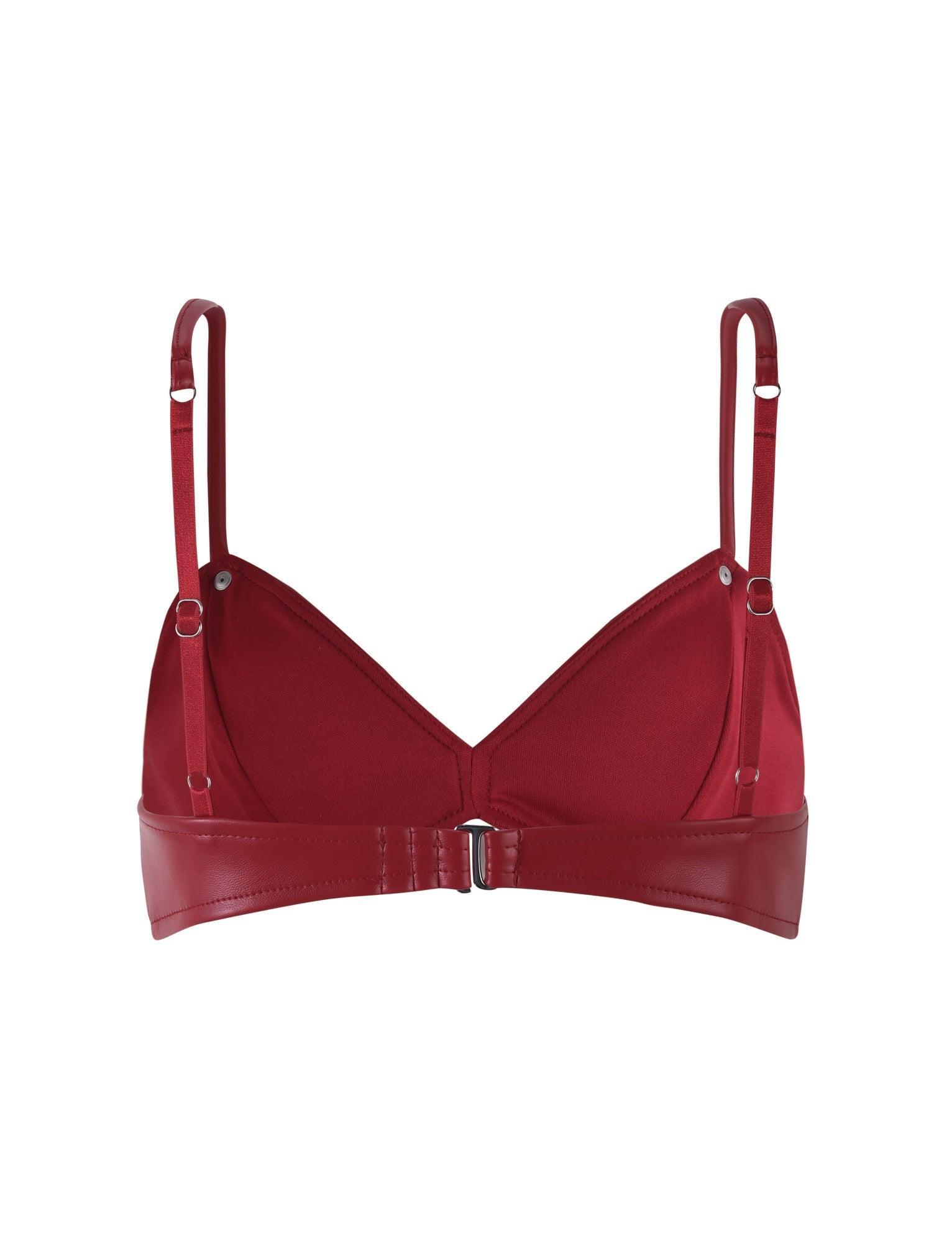 CARLINA PU TOP - RED : BURGUNDY Product Image