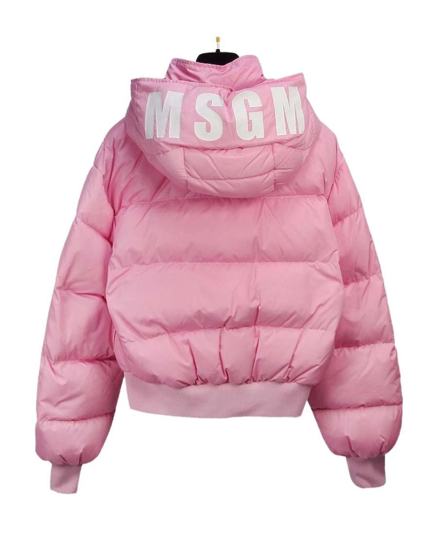 MSGM Hooded Down Jacket In Pink Product Image