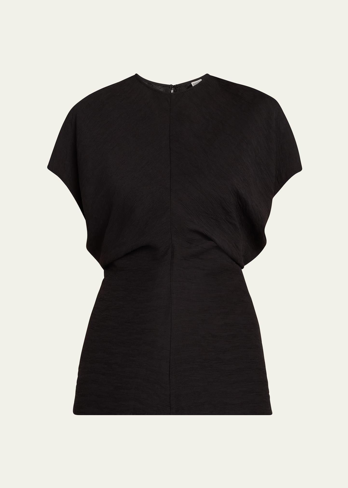 TOTÊME Short-sleeve Draped Top In Black Product Image