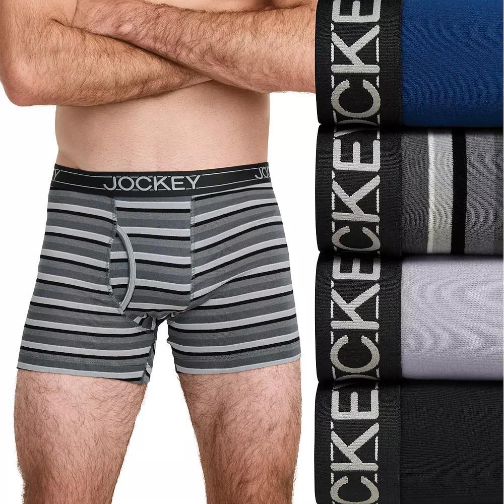 Men's Jockey® 4-Pack Cotton Blend Boxer Brief, Size: XXL, Daring Stripe Product Image