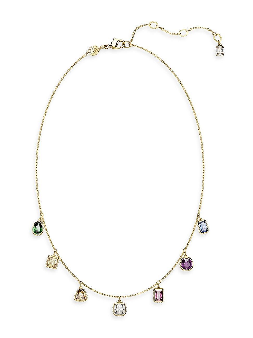 Womens Chroma Goldtone & Crystal Mixed Cuts Droplet Necklace Product Image