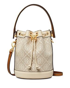 Tory Burch Mini T Monogram Bucket Bag Black One Size Product Image