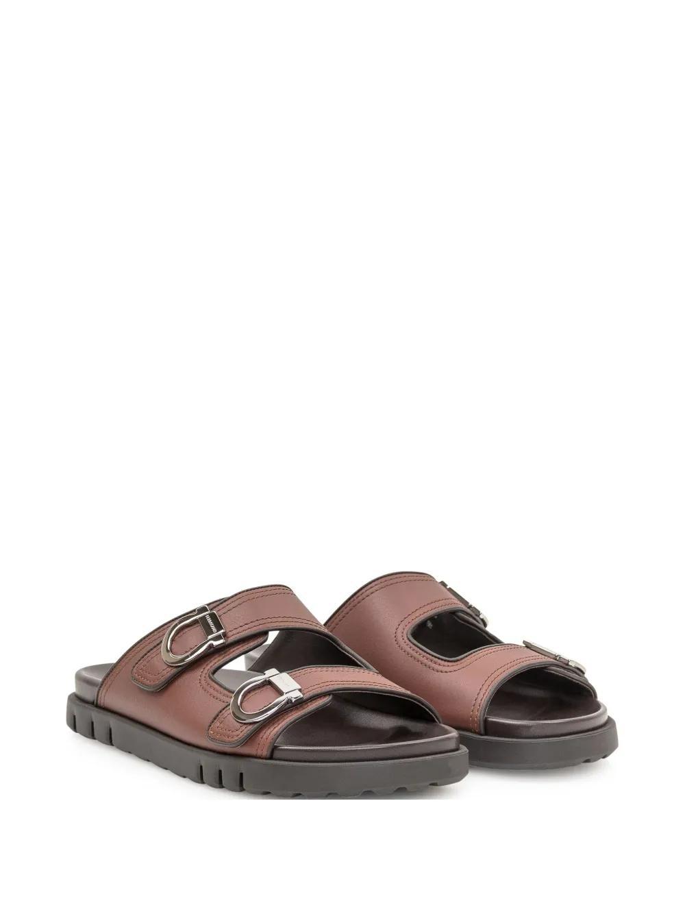 FERRAGAMO Colly Sandals In Braun Product Image