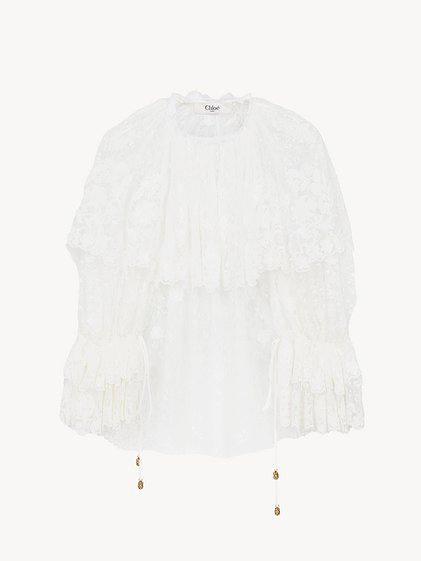 Gathered top in lace Product Image