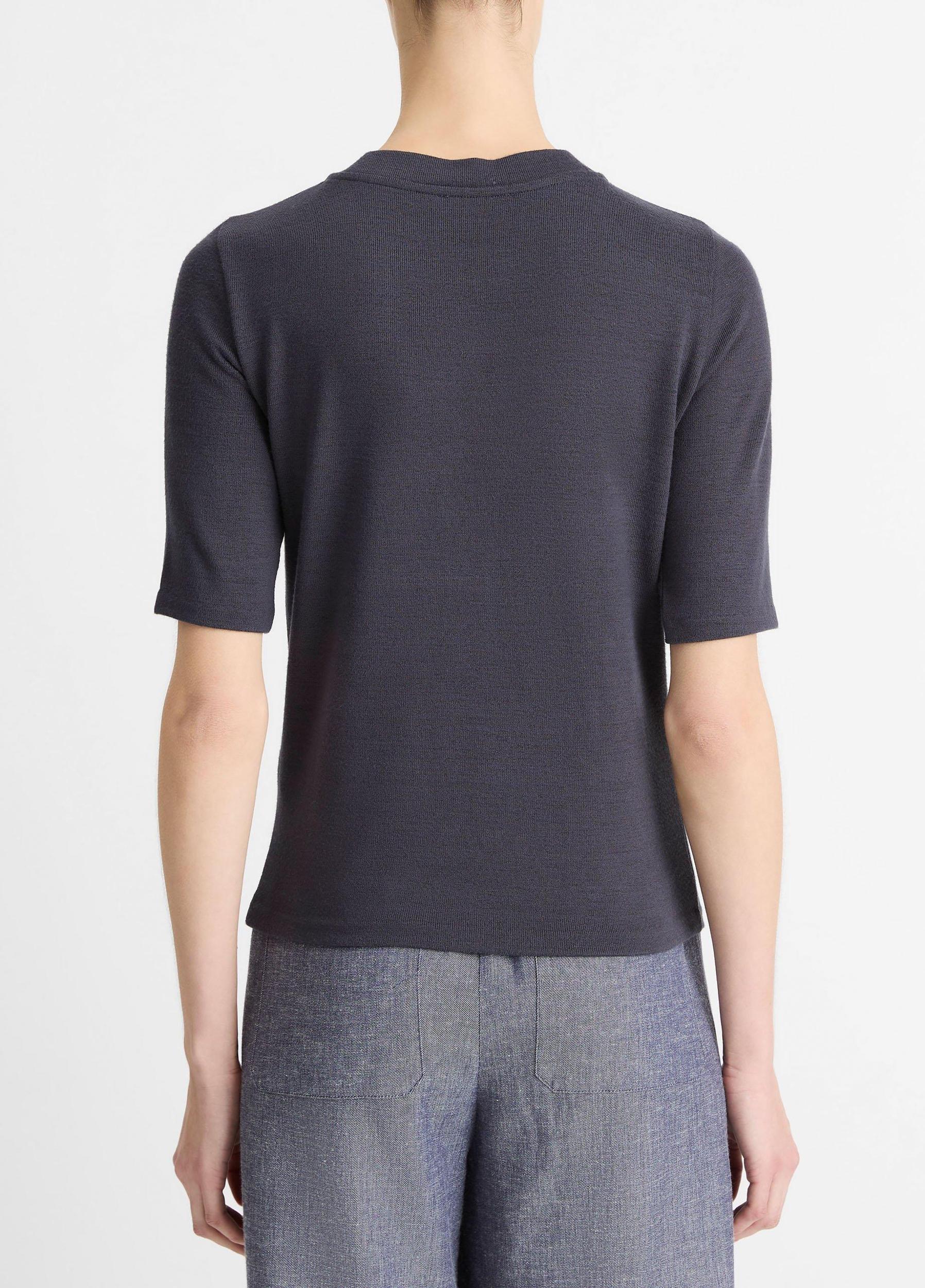 Jersey Elbow-Sleeve Henley Product Image