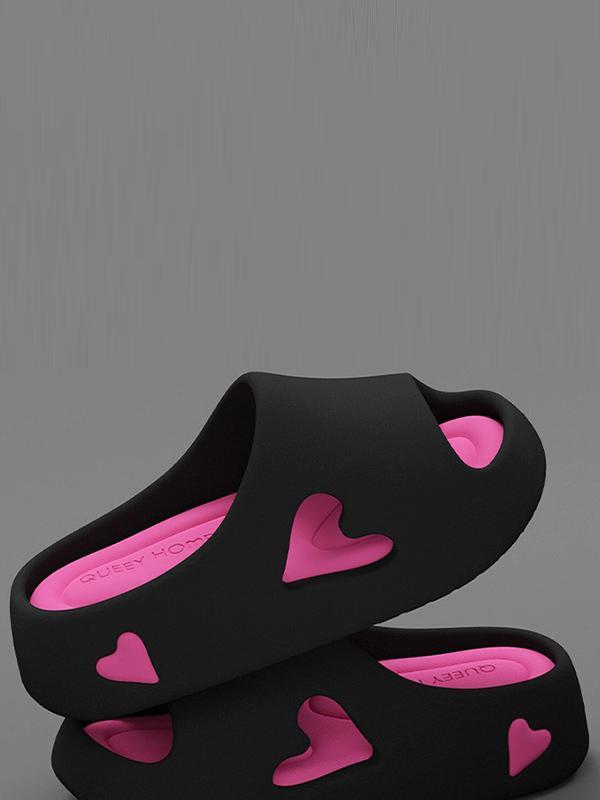 Contrast Color Hollow Open Toe Platform Shoes Slippers Product Image