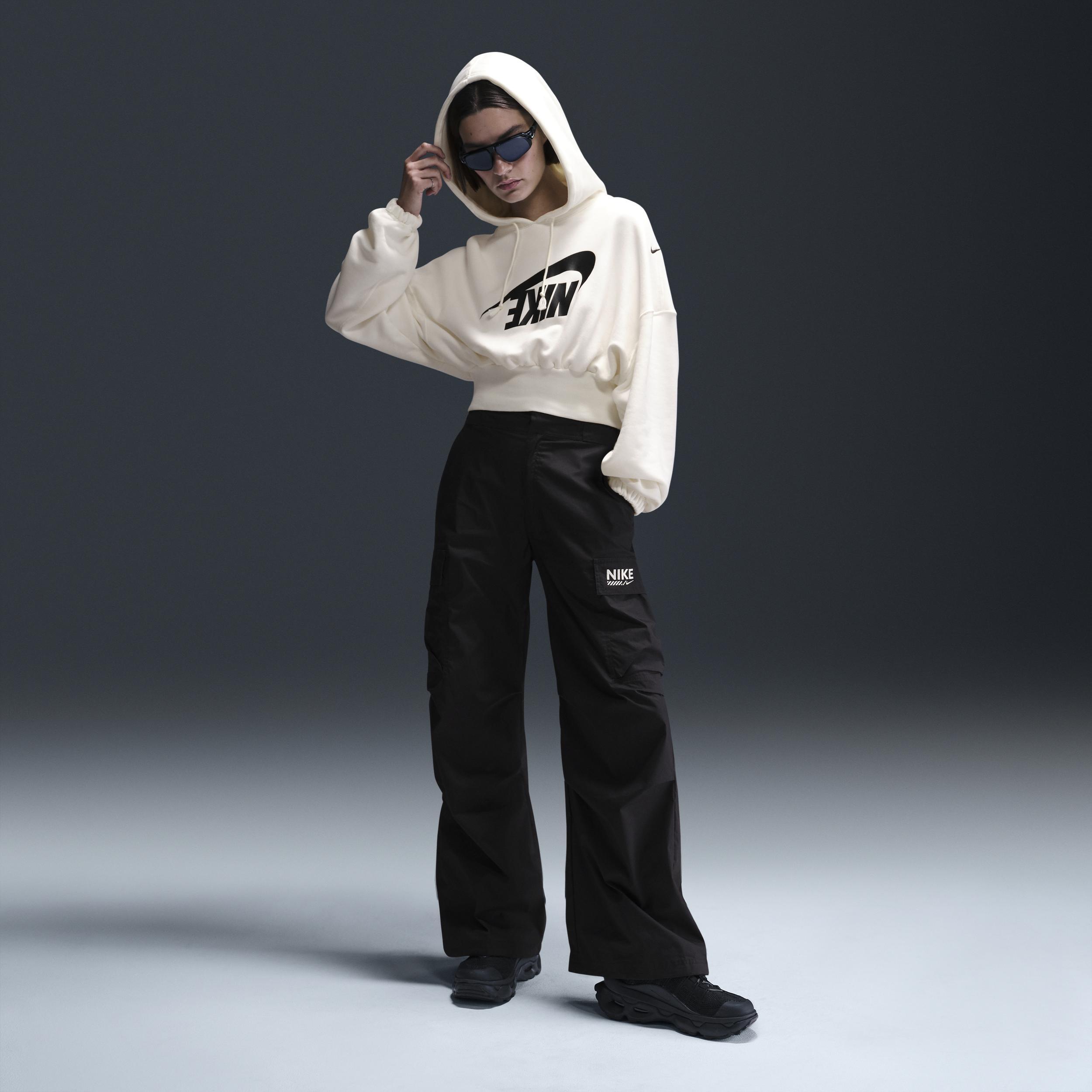 Women's Nike Sportswear Oversized Cropped French Terry Pullover Hoodie Product Image