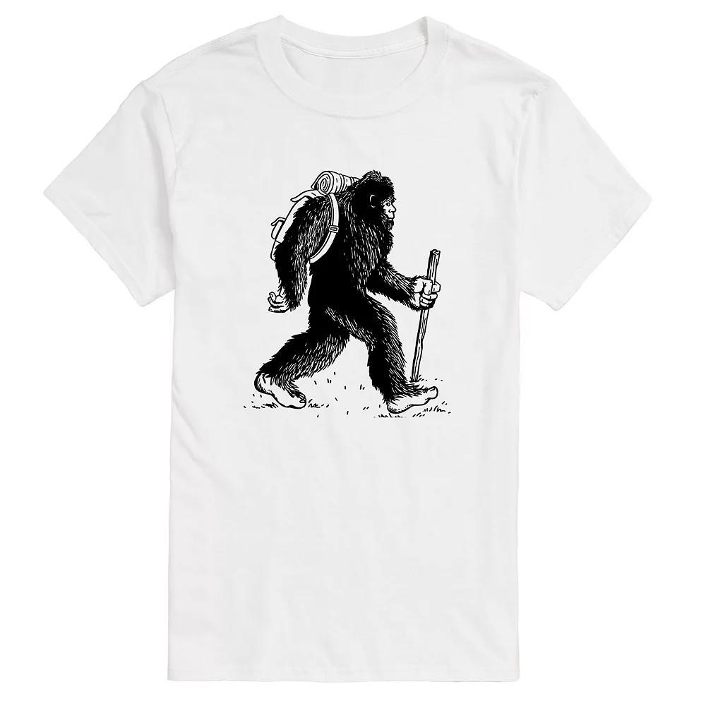 Big & Tall Bigfoot Backpacking Graphic Tee, Men's, Size: 4XL Tall, White Product Image