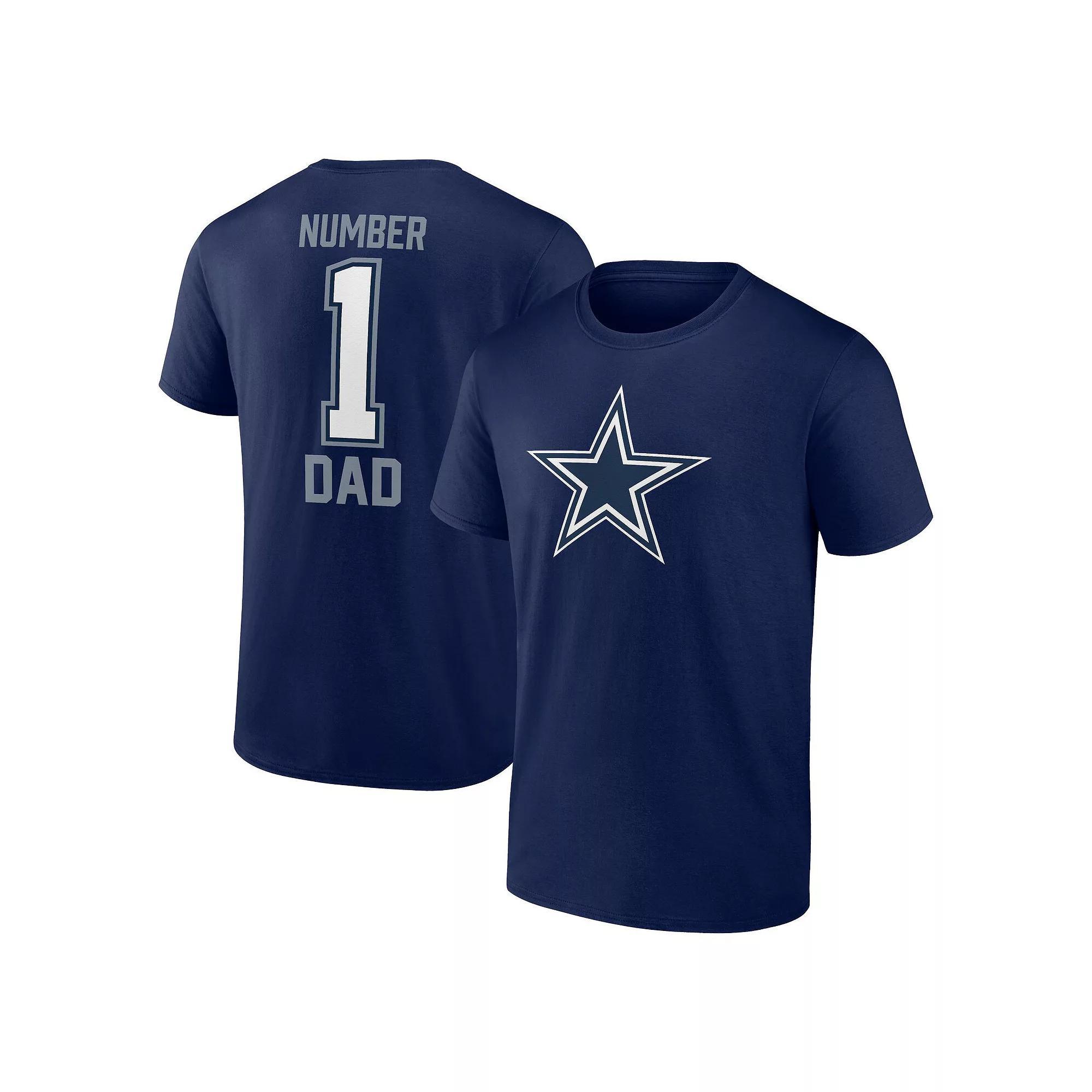 Men's Fanatics Navy Dallas Cowboys Father's Day #1 Dad T-Shirt,  Product Image
