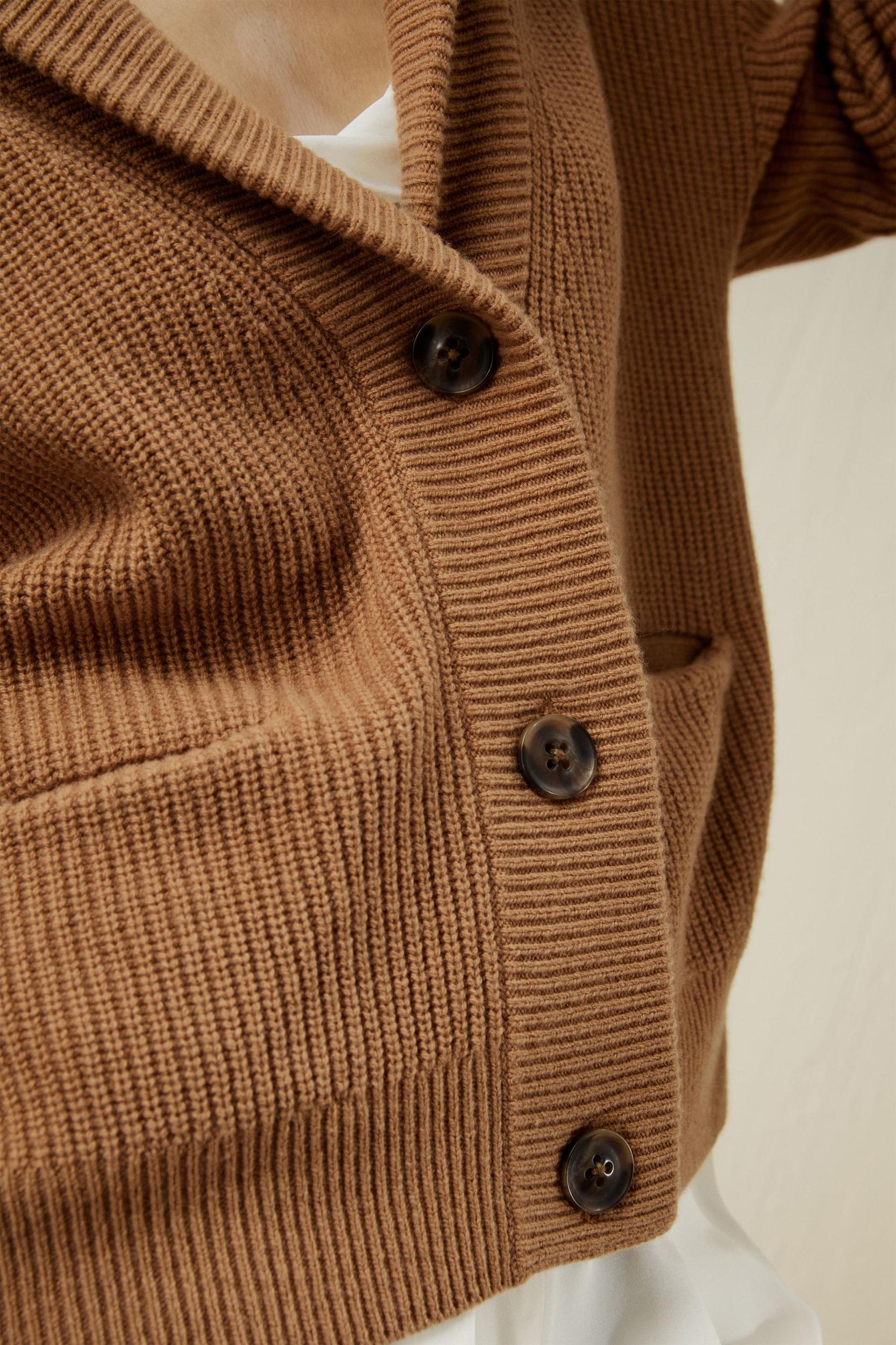 Wool-Cashmere Blend Shawl Collar Cardigan Product Image