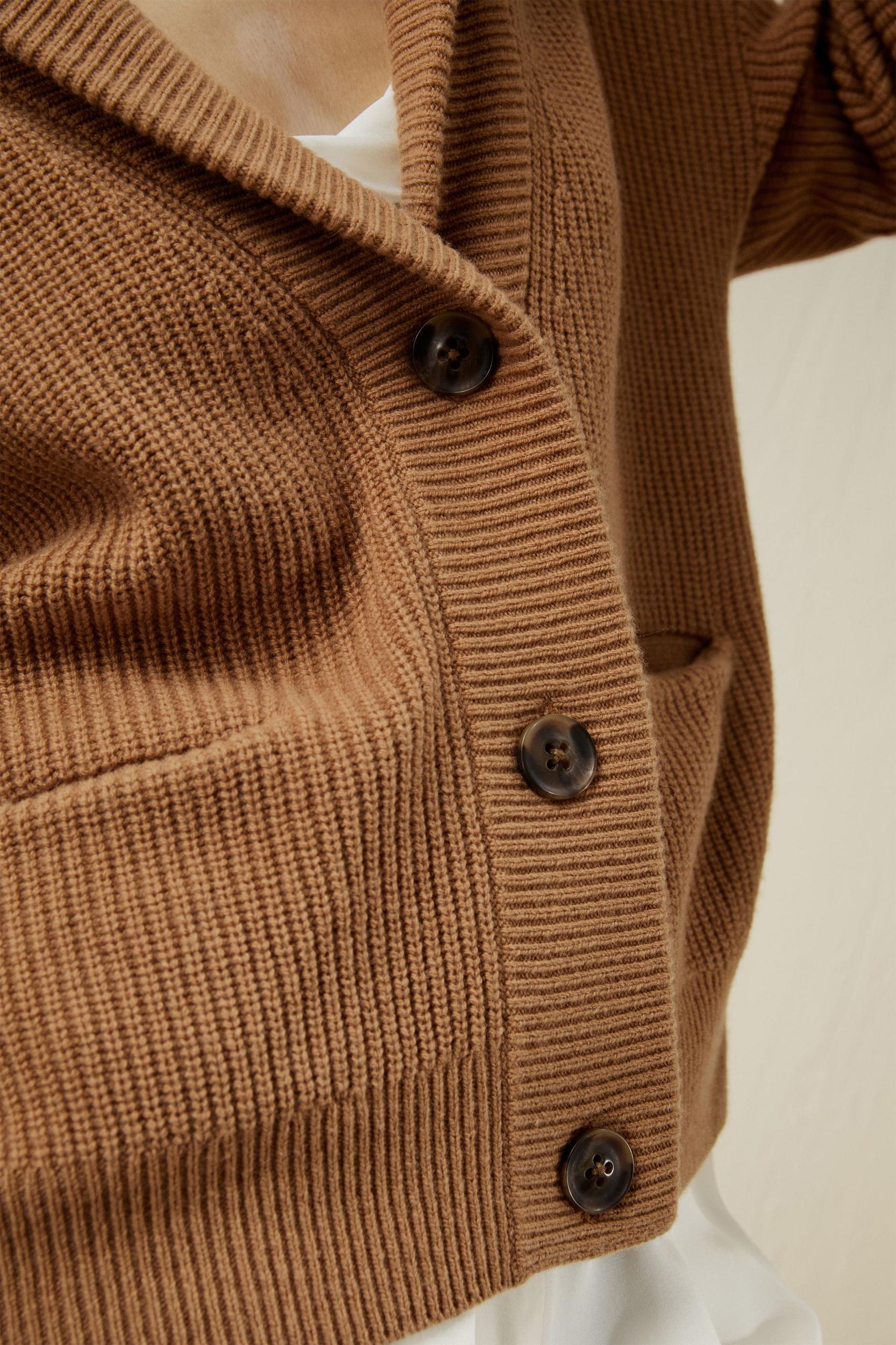Wool-Cashmere Blend Shawl Collar Cardigan Product Image