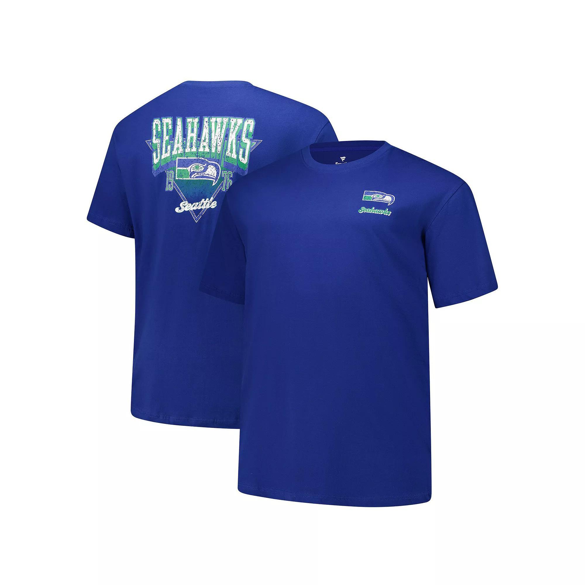 Men's Fanatics Royal Seattle Seahawks Big & Tall Throwback Logo T-Shirt, Size: 4XB, Blue Product Image