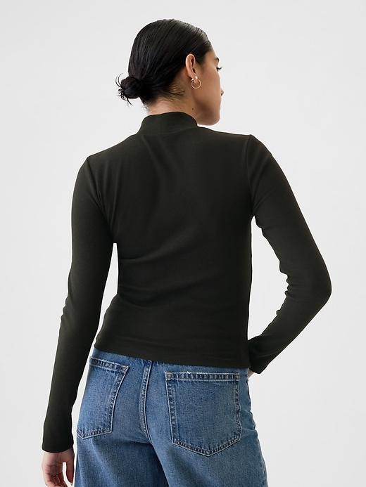 Modern Rib Cropped Mockneck Shirt Product Image