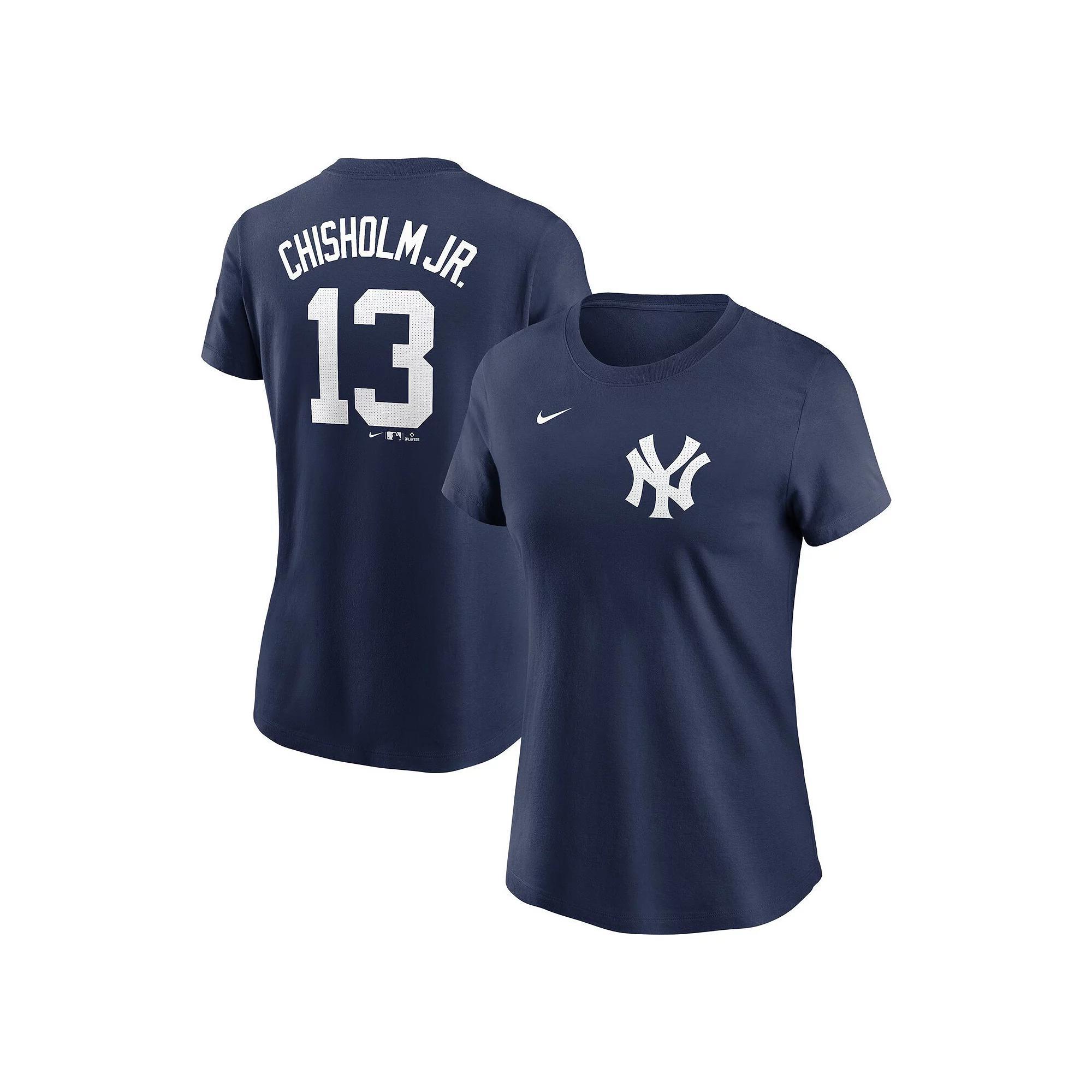 Women's Nike Jazz Chisholm Jr. Navy New York Yankees Fuse Name & Number T-Shirt, Size: Medium, Blue Product Image