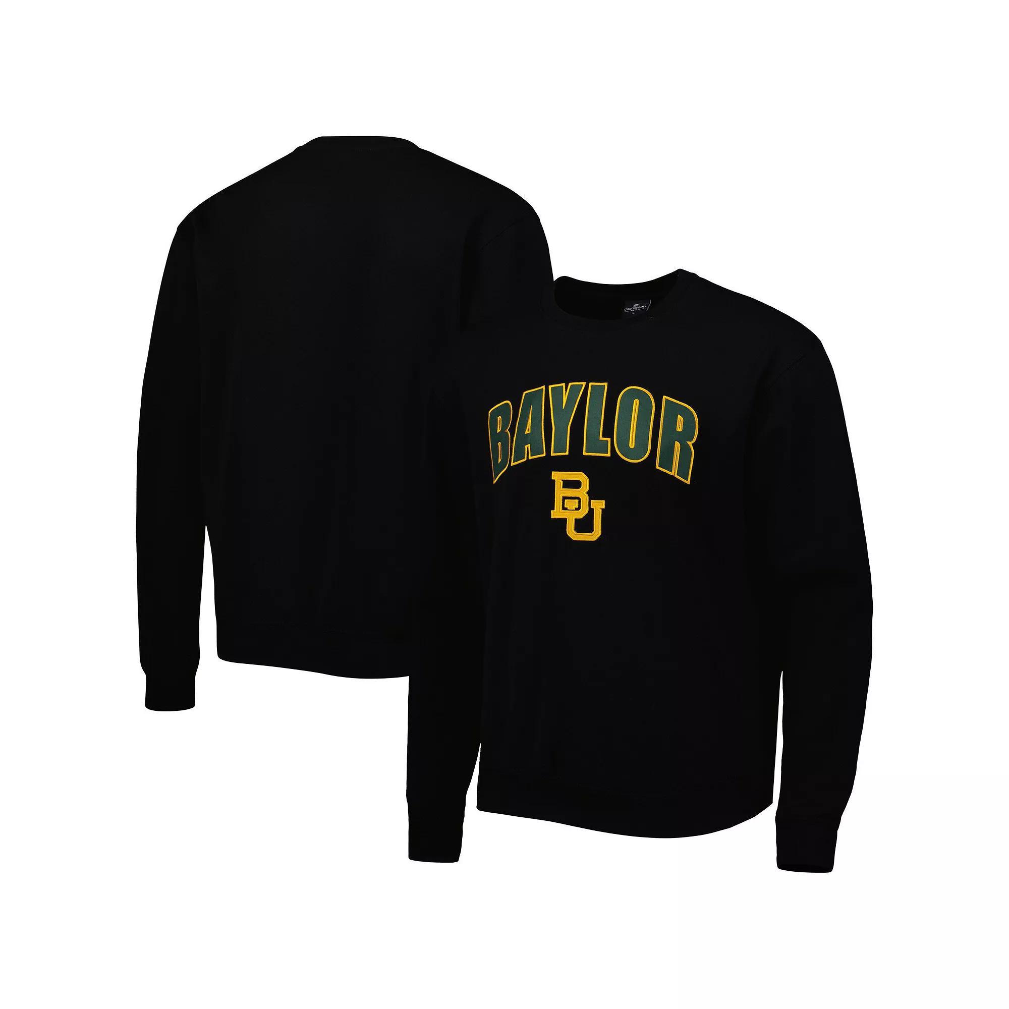 Men's Colosseum Black Baylor Bears Arch & Logo Pullover Sweatshirt, Size: 3XL, Bay Black Product Image