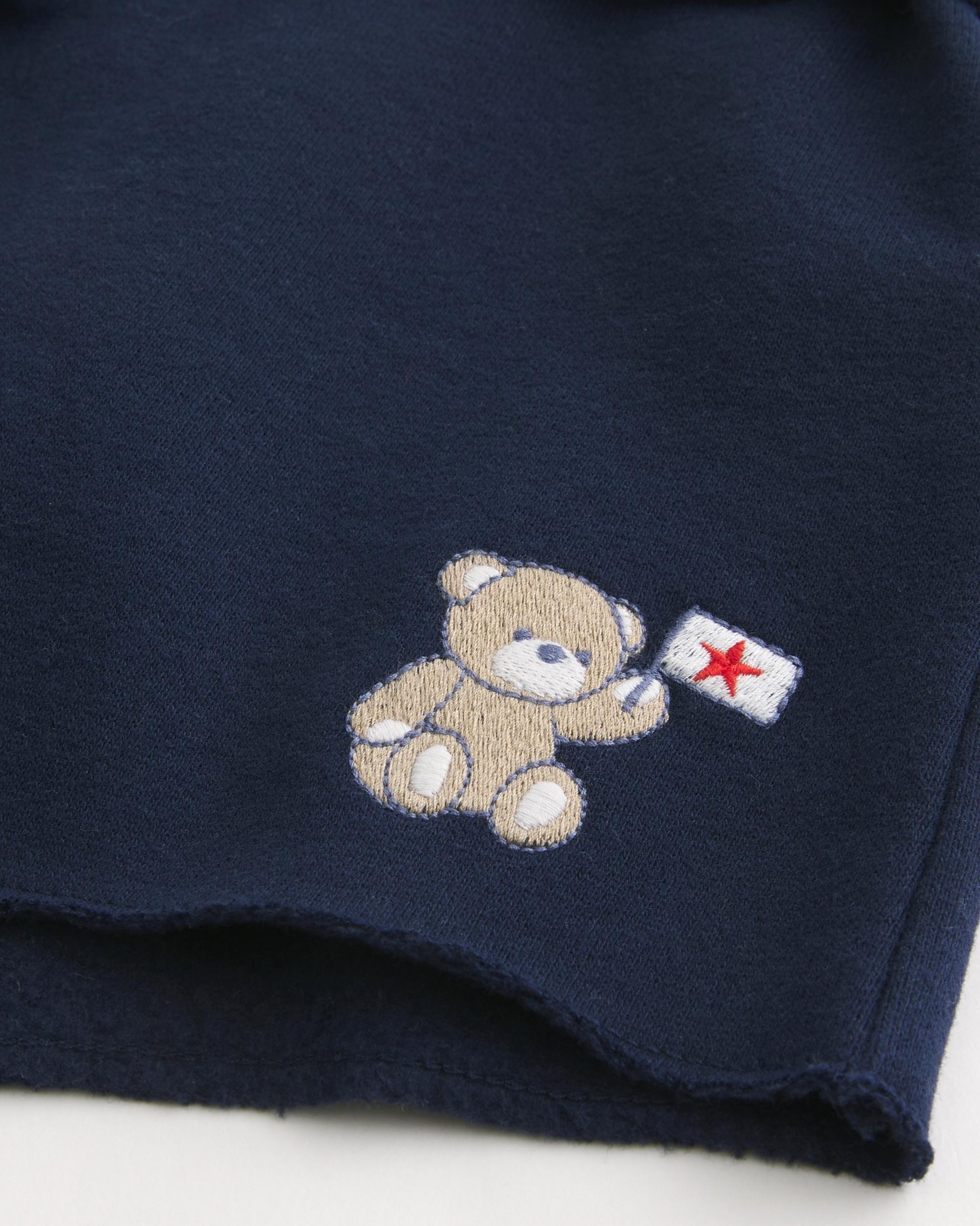 Number Graphic Mini Fleece Shorts Product Image