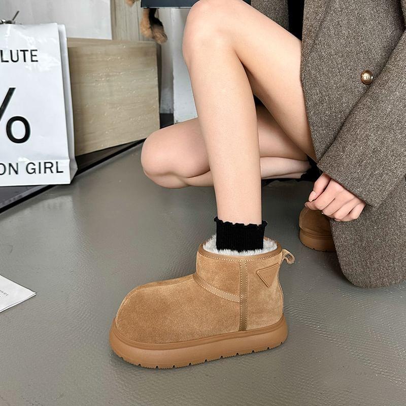 Fleece Lined Platform Short Boots Product Image