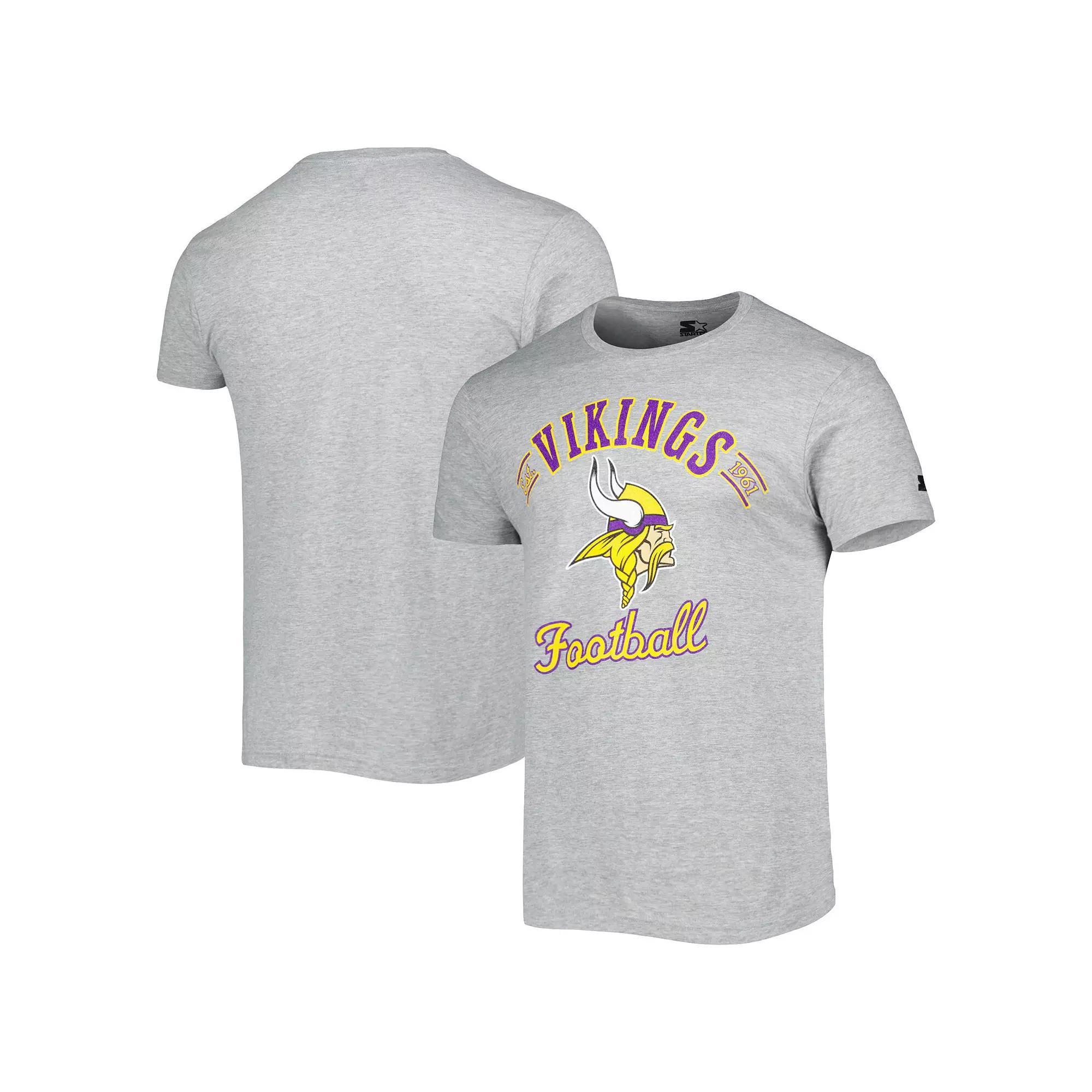 Men's Starter Heathered Gray Minnesota Vikings Prime Time T-Shirt, Size: XL, Grey Product Image