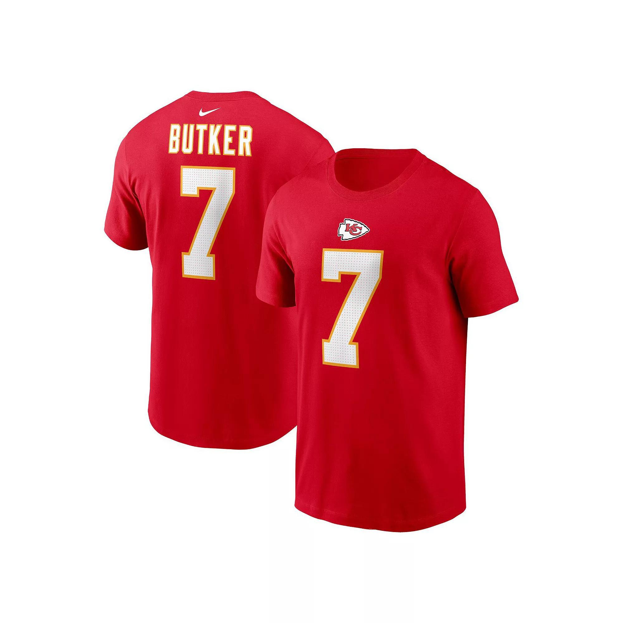 Men's Nike Harrison Butker Red Kansas City Chiefs Name & Number T-Shirt, Size: XL Product Image