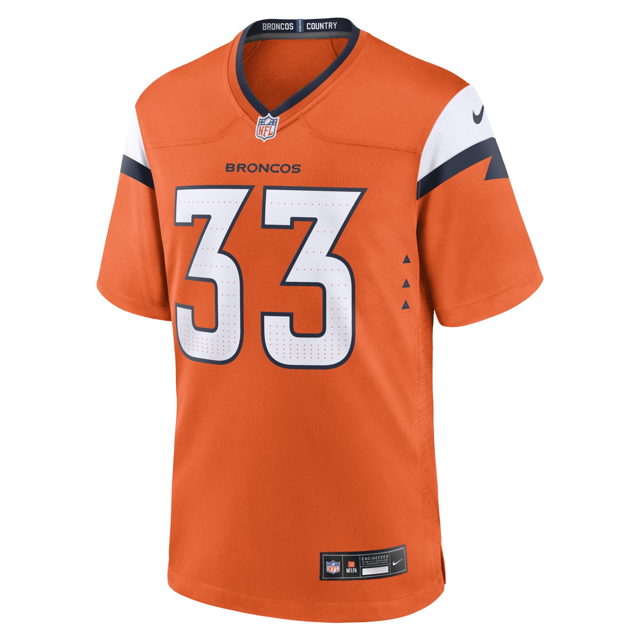 Men's Nike Javonte Williams Orange Denver Broncos Mile High Collection Game Jersey, Size: Small Product Image