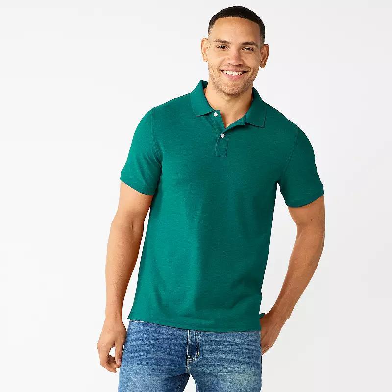 Men's Sonoma Goods For Life® Short Sleeve Relaxed Fit Pique Polo, Size: Medium, Tijuana Blue Product Image