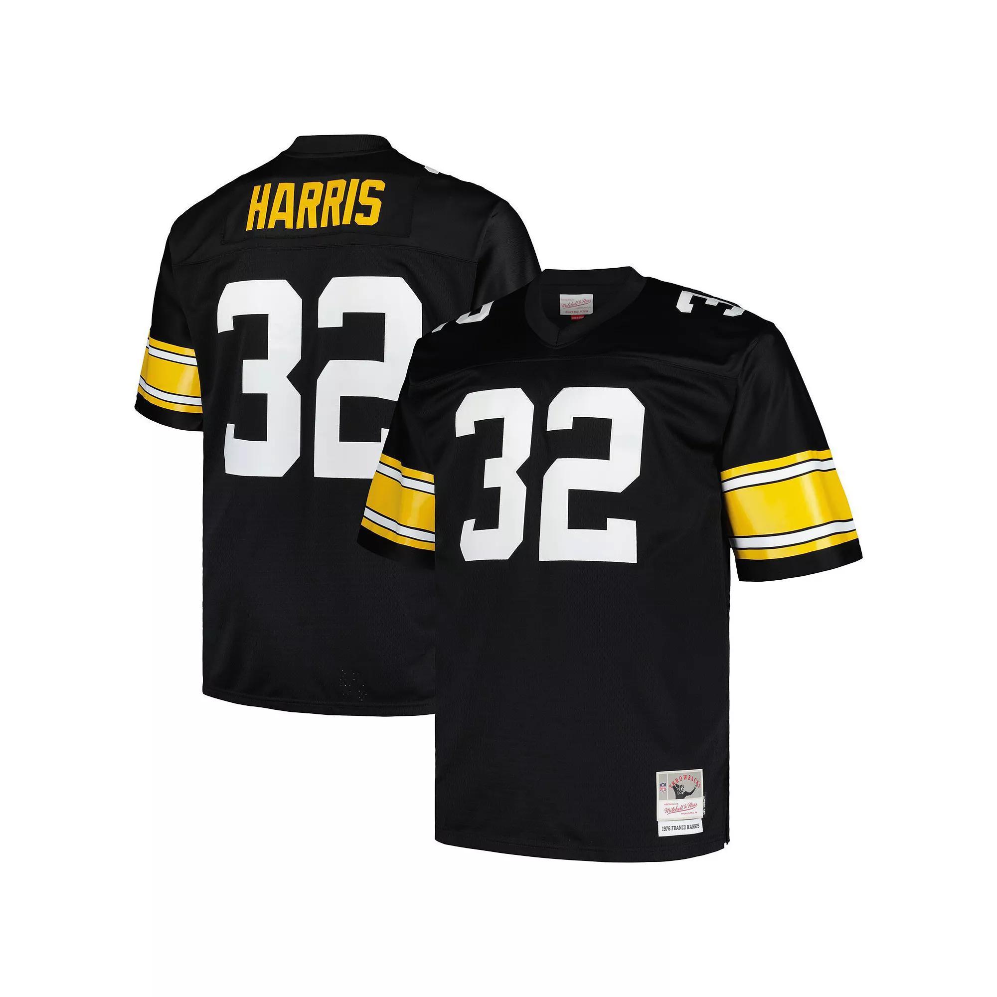 Men's Mitchell & Ness Franco Harris Black Pittsburgh Steelers Big & Tall 1976 Legacy Retired Player Jersey, Size: 5XLT Product Image