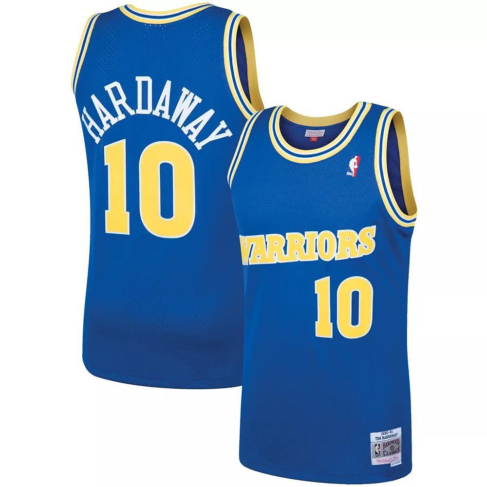 Men's Mitchell & Ness Tim Hardaway Royal Golden State Warriors Hardwood Classics Swingman Jersey, Size: XL, Blue Product Image