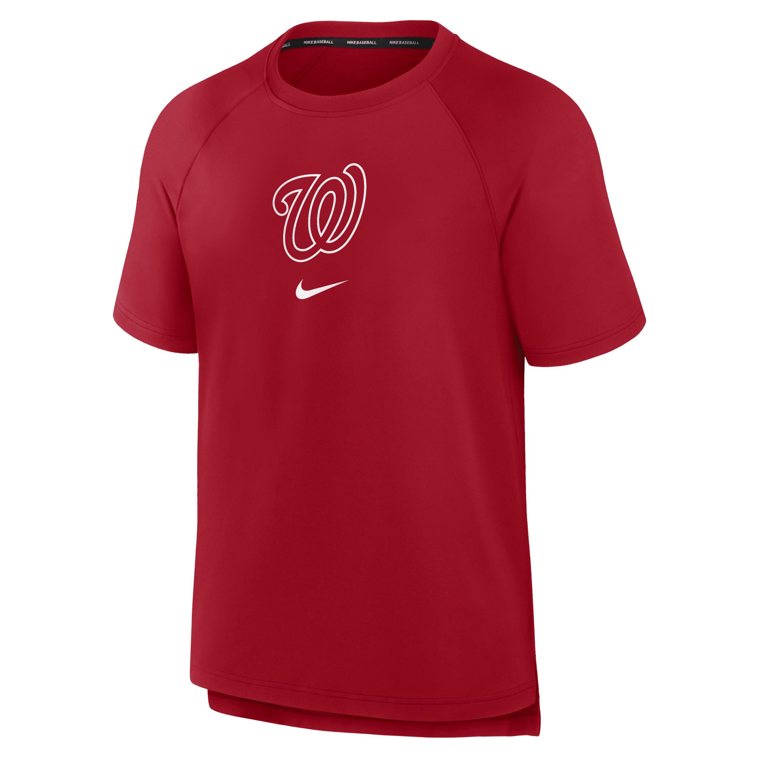 Nike Mens Red Washington Nationals Authentic Collection Pregame Raglan Performance T-Shirt Product Image