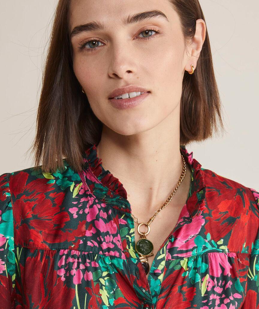 Silk Twill Ruffle Collar Popover Product Image