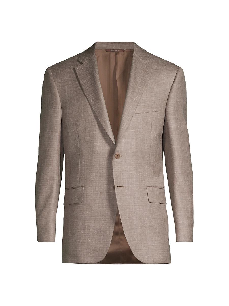 Mens Siena Herringbone Wool & Silk-Blend Two-Button Sport Coat Product Image