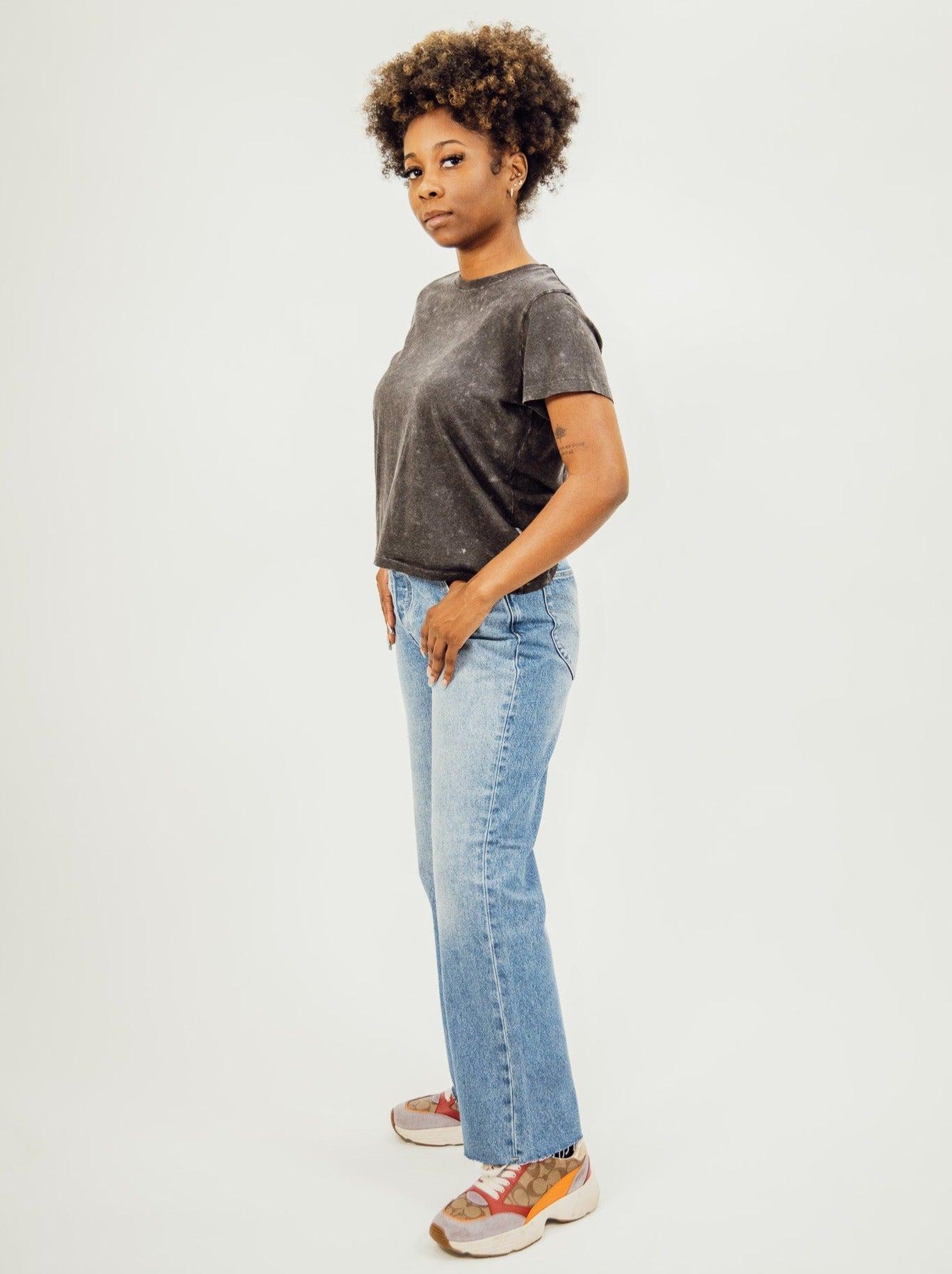 Rollas Classic Flare Crop Chloe Jeans - Vintage Blue Product Image