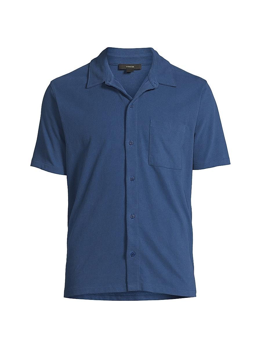 Sueded Cotton Jersey Button-Front Shirt Product Image
