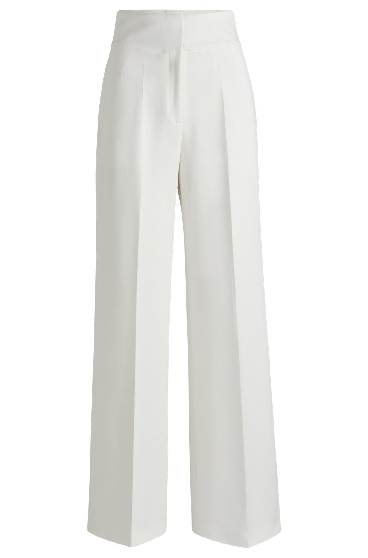 Regular-fit high-waisted trousers with flared leg Product Image