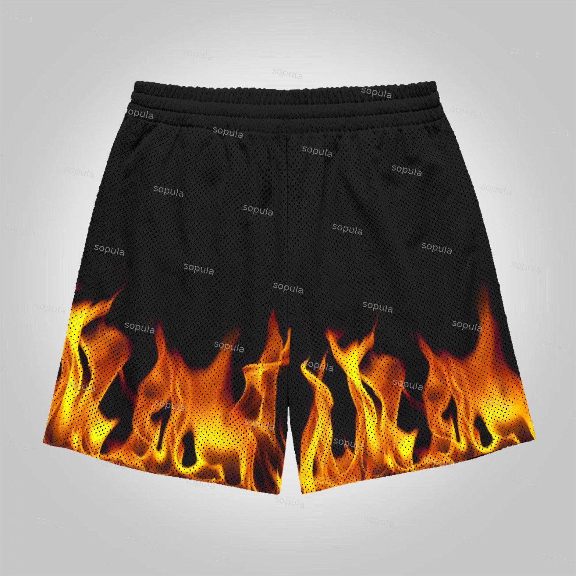 Sopula Swagger Flame Graphic Drawstring Shorts Product Image