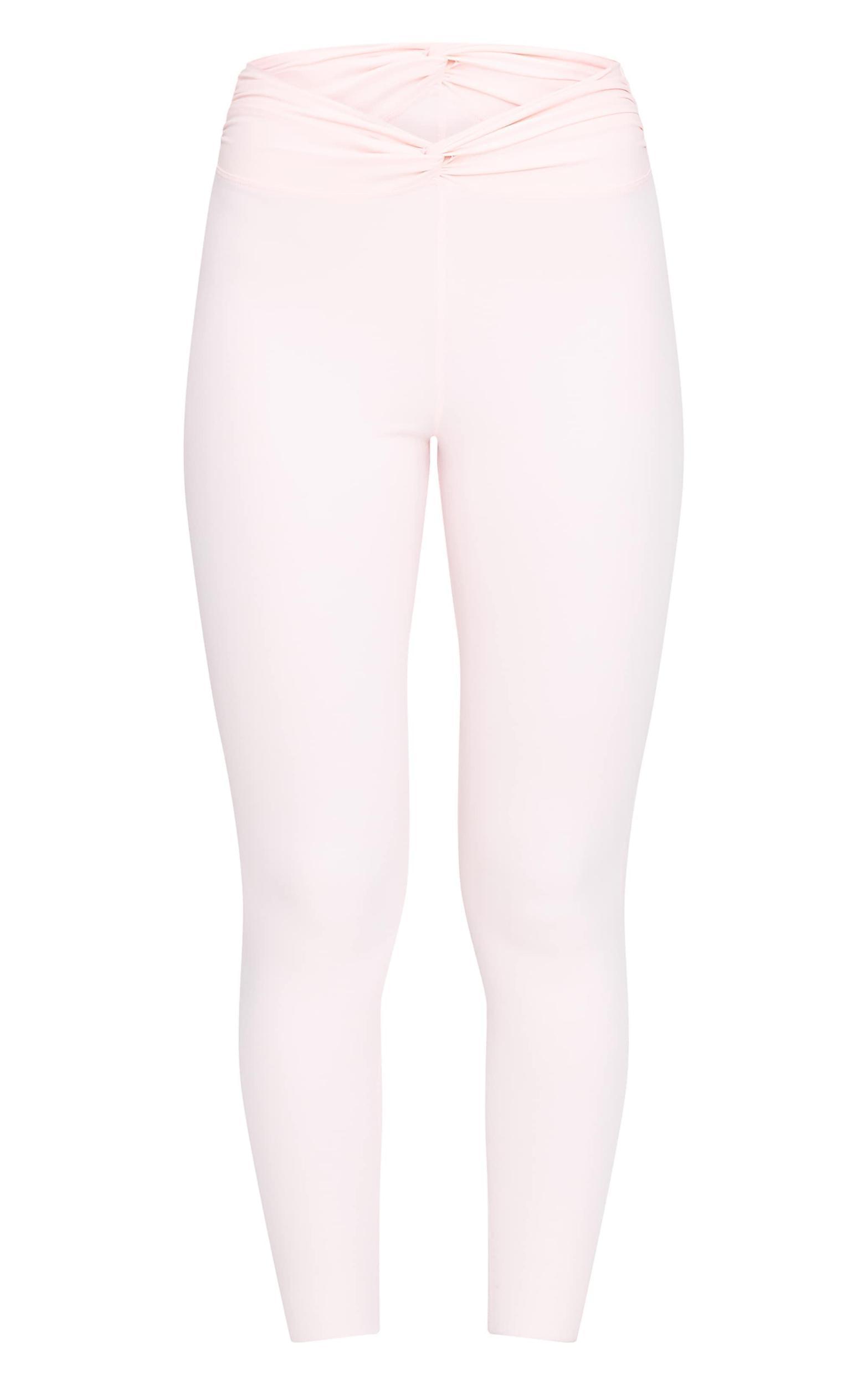 Ballet Pink Sculpt Twist Front Gym Leggings Product Image