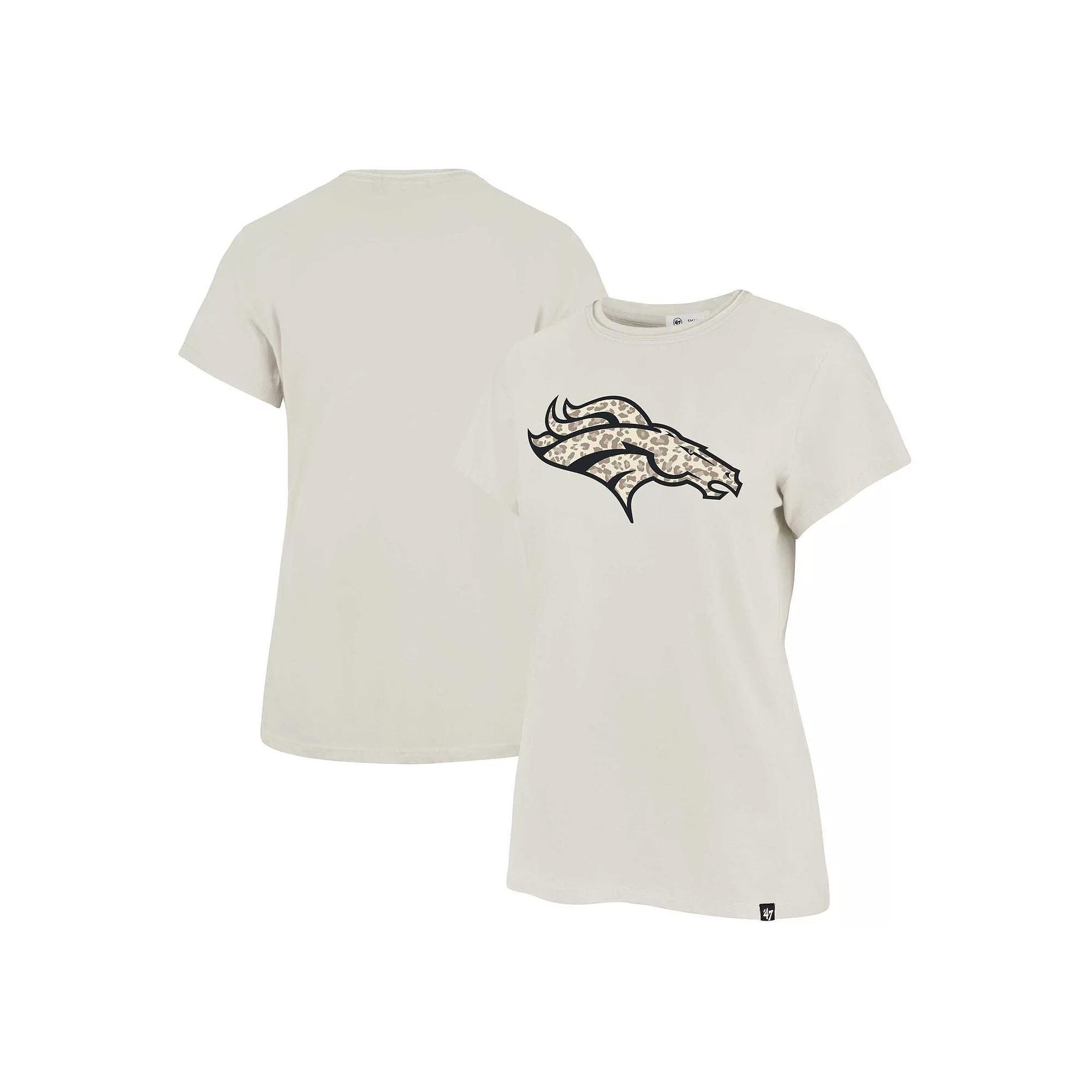 Women's '47 Cream Denver Broncos Panthera Frankie T-Shirt, Size: 2XL, Beige Product Image