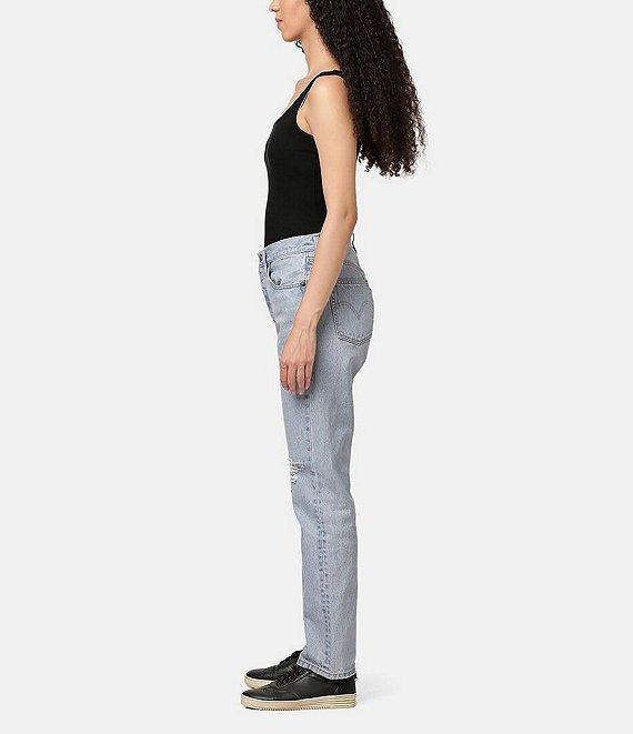 Levi's® 501® Original Mid Rise Distressed Straight Leg Jeans Product Image