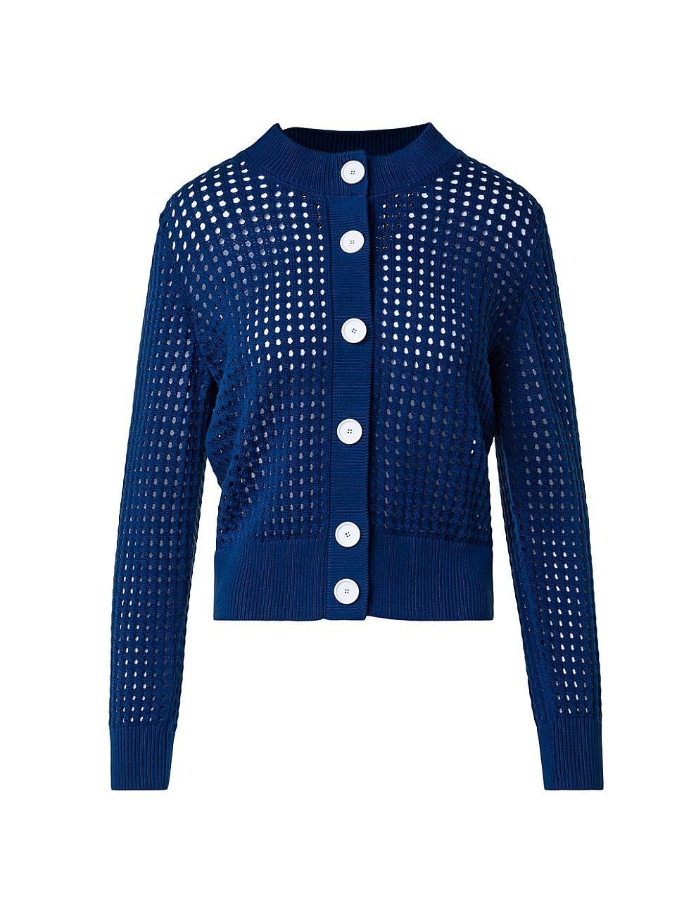 Womens Chunky Mesh Cotton Cardigan Product Image