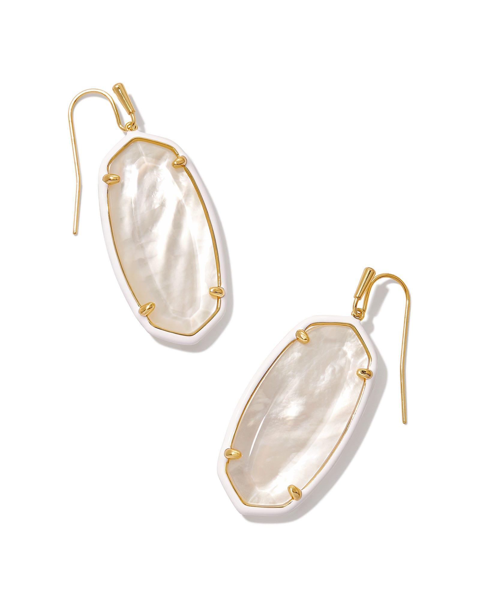 Kendra Scott 14k Gold-Plated Color-Framed Stone Drop Earrings Product Image