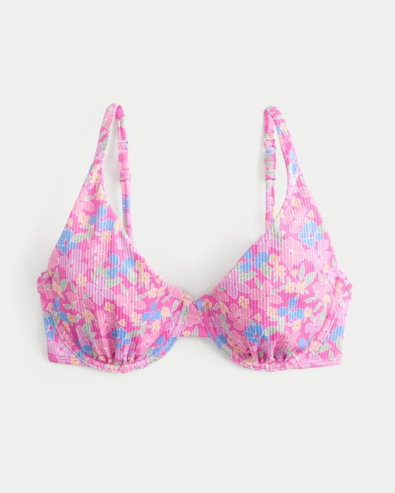 Curvy High Apex Ribbed Underwire Bikini Top Product Image