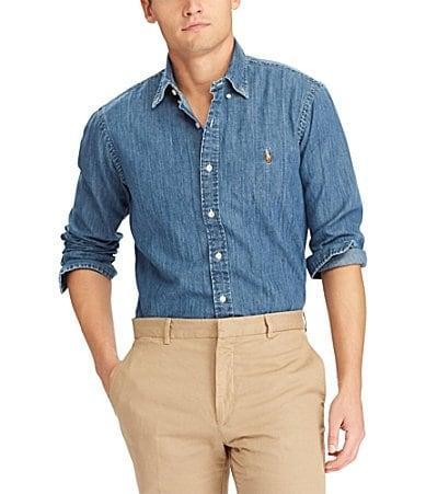 Polo Ralph Lauren Classic Fit Solid Denim Shirt Product Image