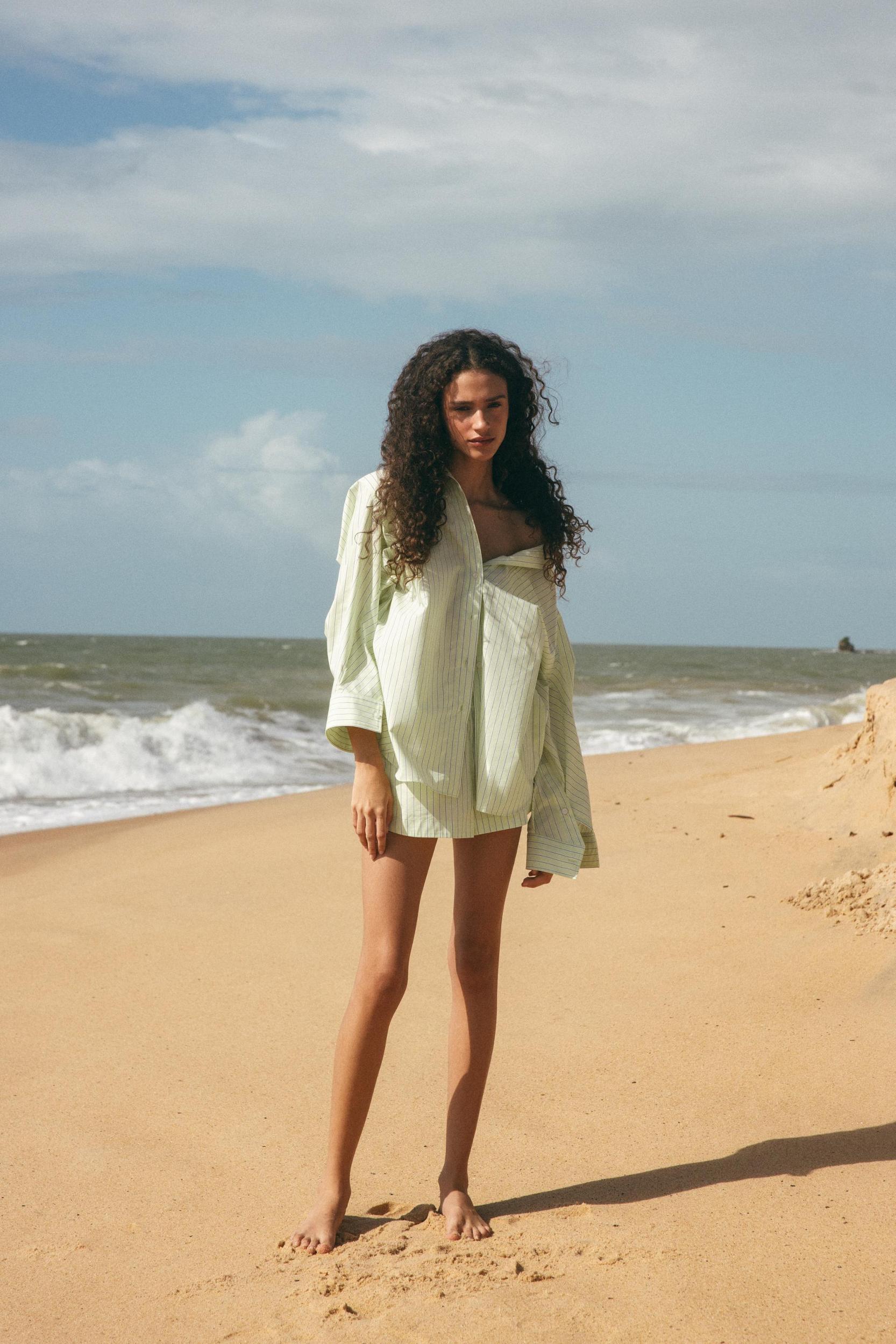 OVERSIZED STRIPED POPLIN SHIRT Product Image