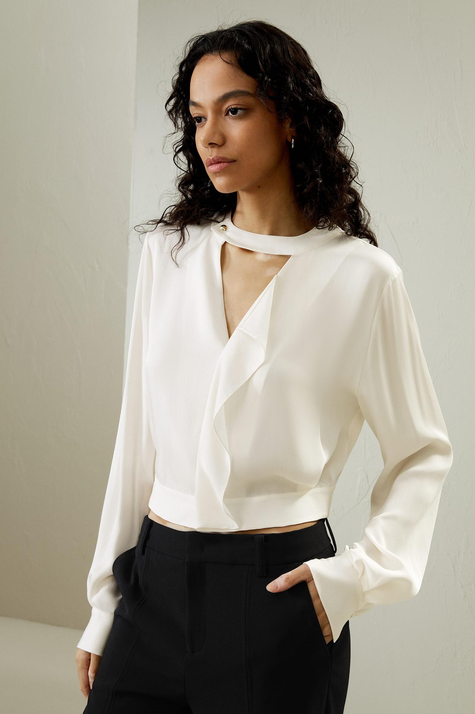V-neck Collared Shirt Product Image