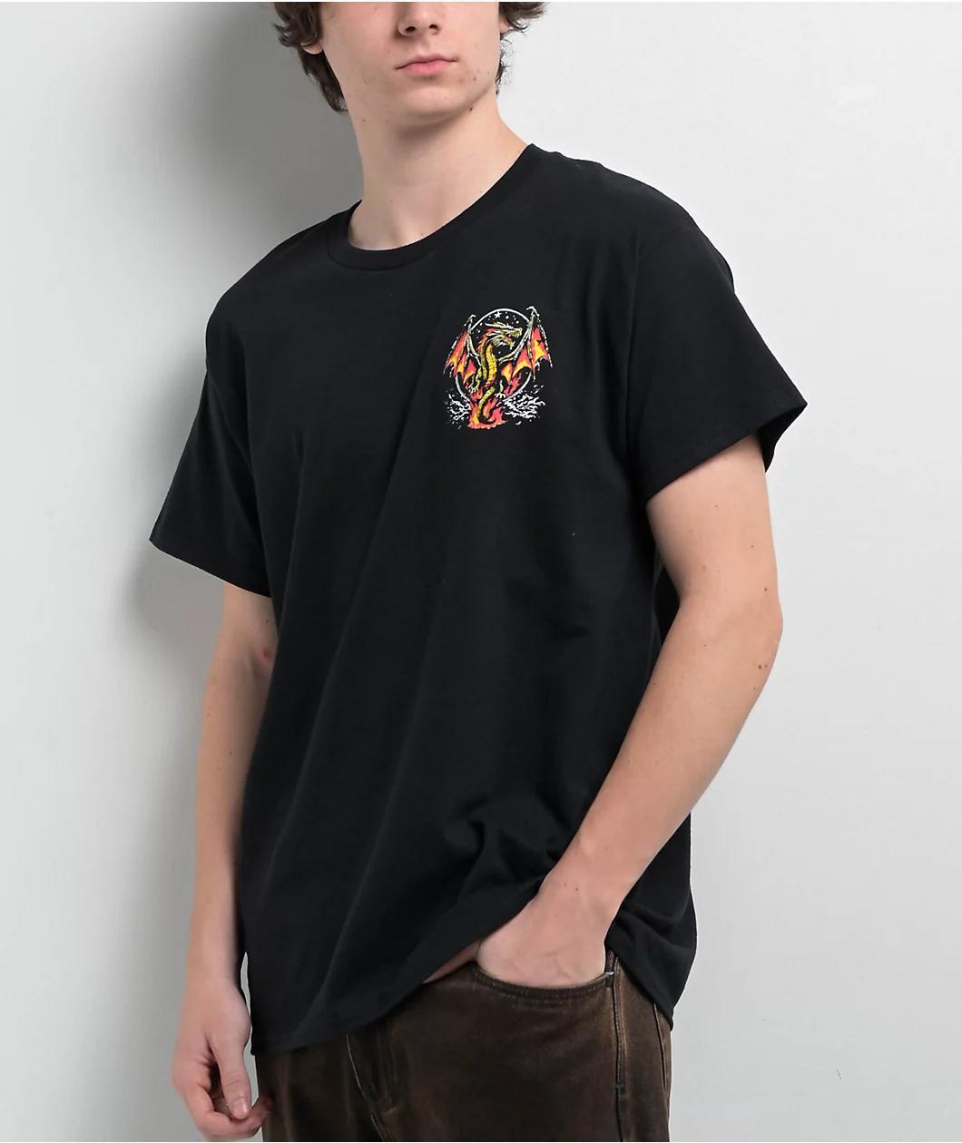 Portal Dimension Dragon Black T-Shirt Product Image