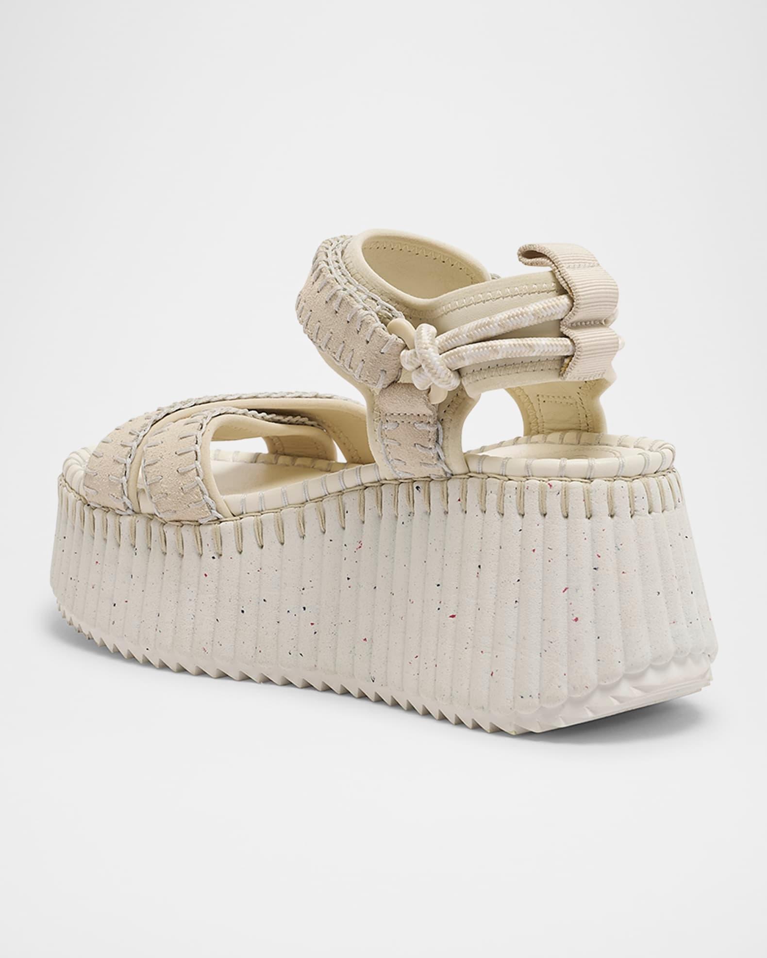 Nama Stitch Ankle-Strap Flatform Sandals Product Image