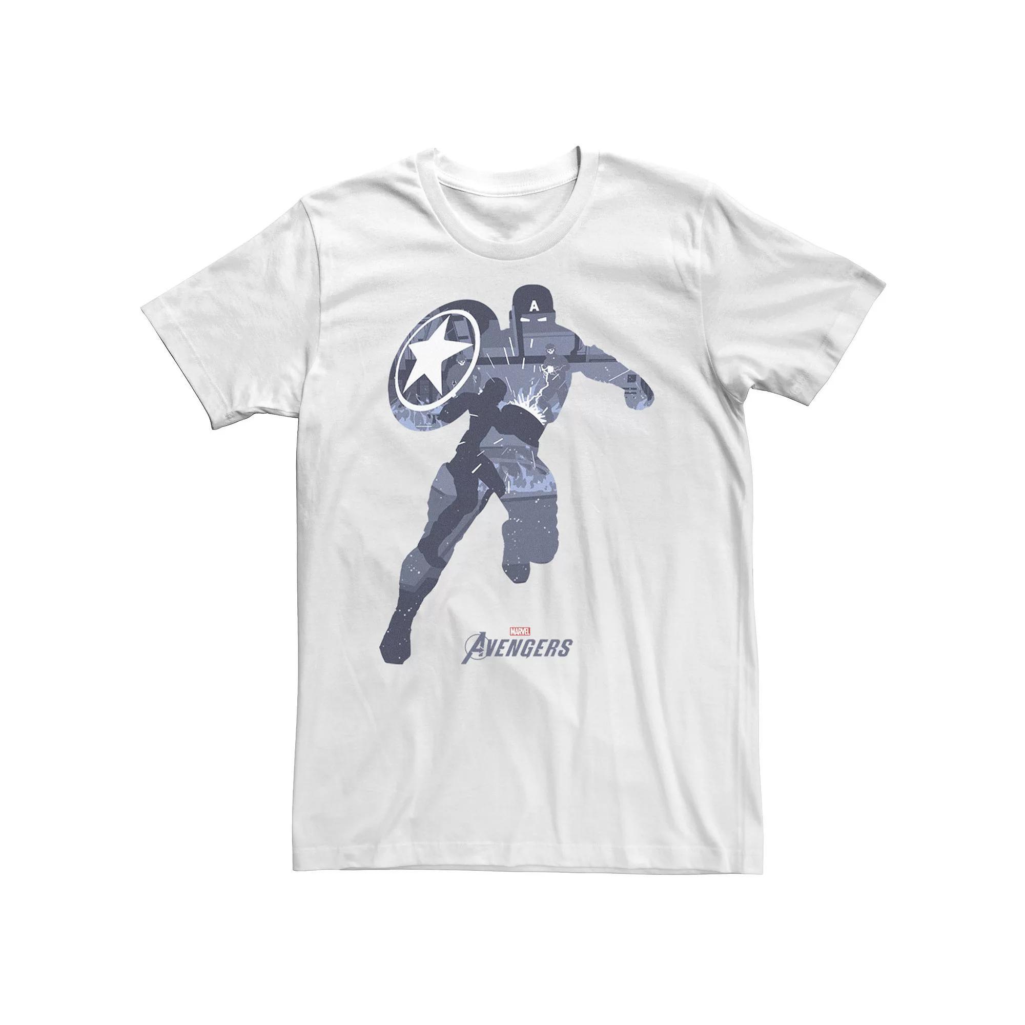 Big & Tall Marvel Avengers Game Captain America Silhouette Fill Tee, Men's,  Product Image