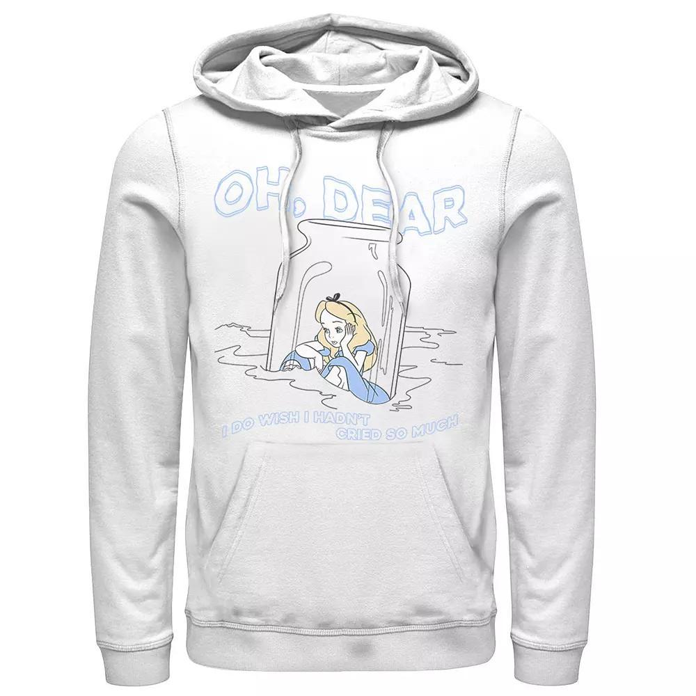 Disney's Alice In Wonderland Men's I Do Wish I Hadn't Cried So Much Hoodie, Size: Large, White Product Image