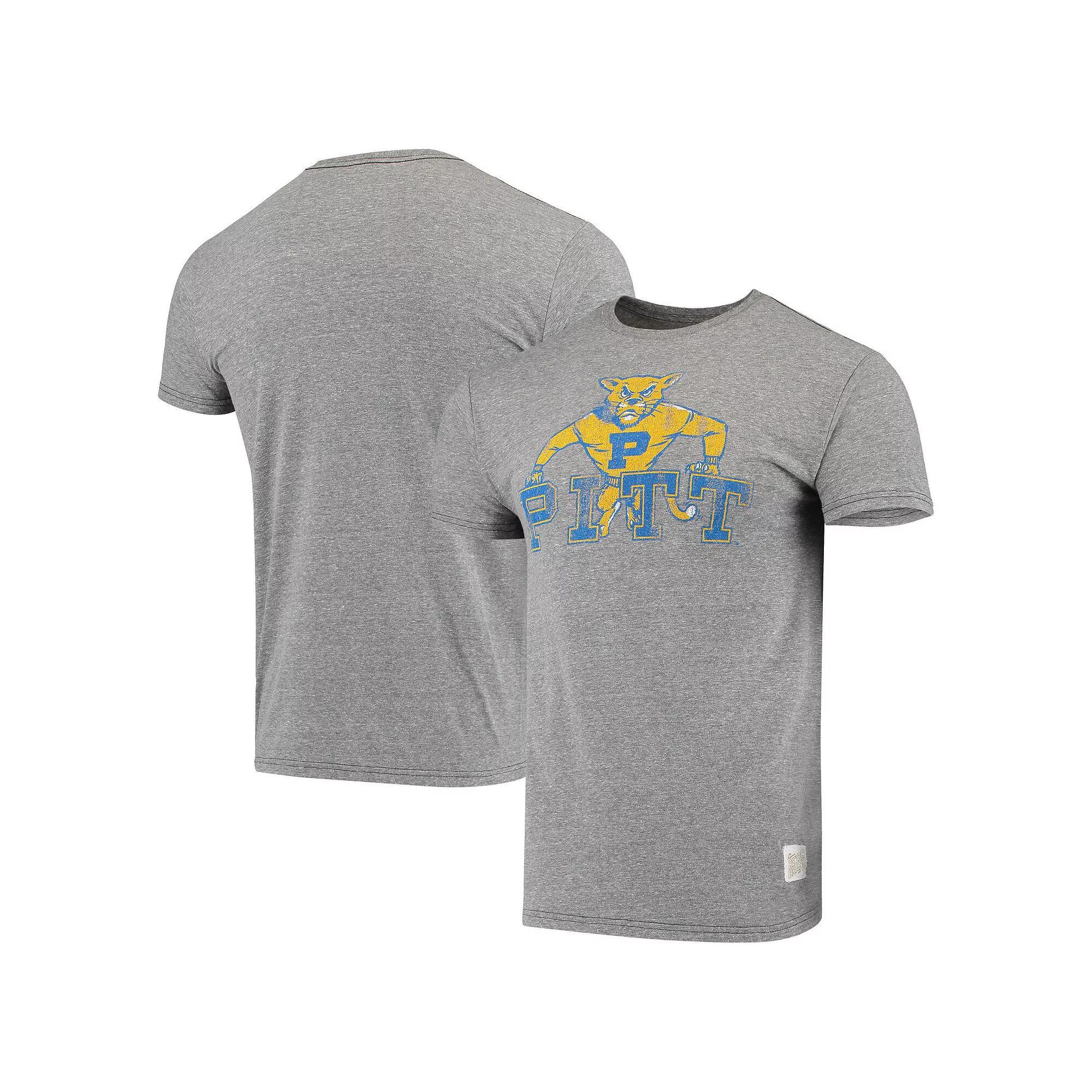 Mens Original Retro Brand Heathered Gray Pitt Panthers Team Vintage Tri-Blend T-Shirt Product Image