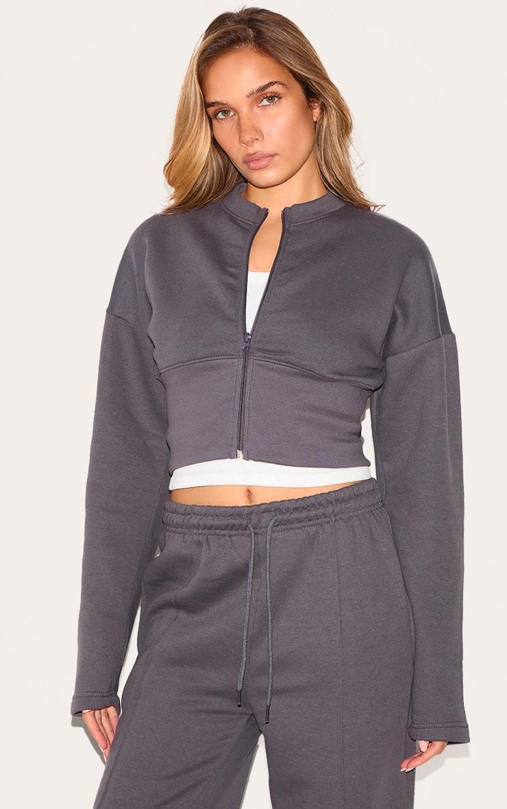 Charcoal Extreme Cinched Waist Sweatshirt Product Image