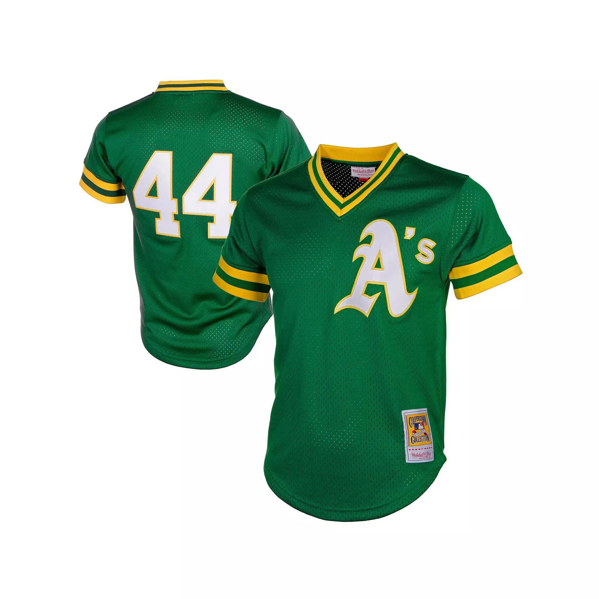 Men's Mitchell & Ness Reggie Jackson Green Oakland Athletics Cooperstown Mesh Batting Practice Jersey,  Product Image